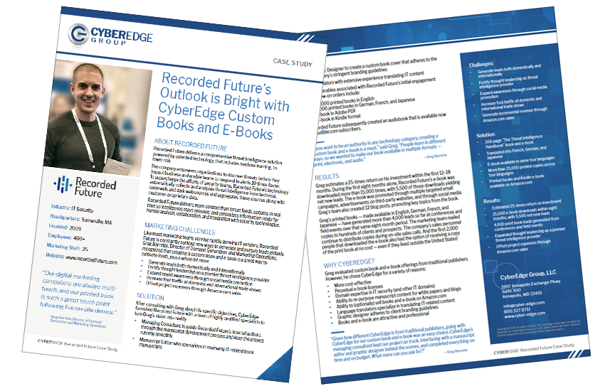 Presentation image for Recorded Future Case Study -- Custom Books & eBooks